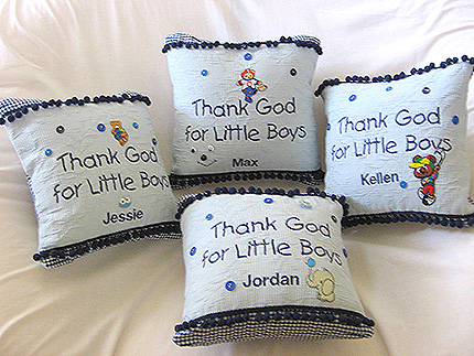 Thank God for Little Boys - Boys Pillows
